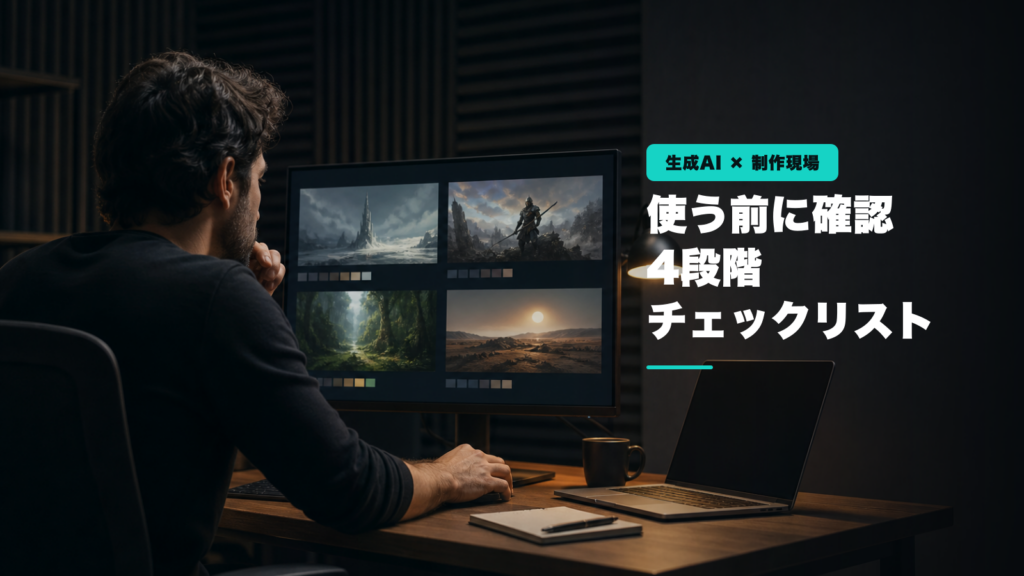 生成AIを使った制作工程を確認するクリエイター