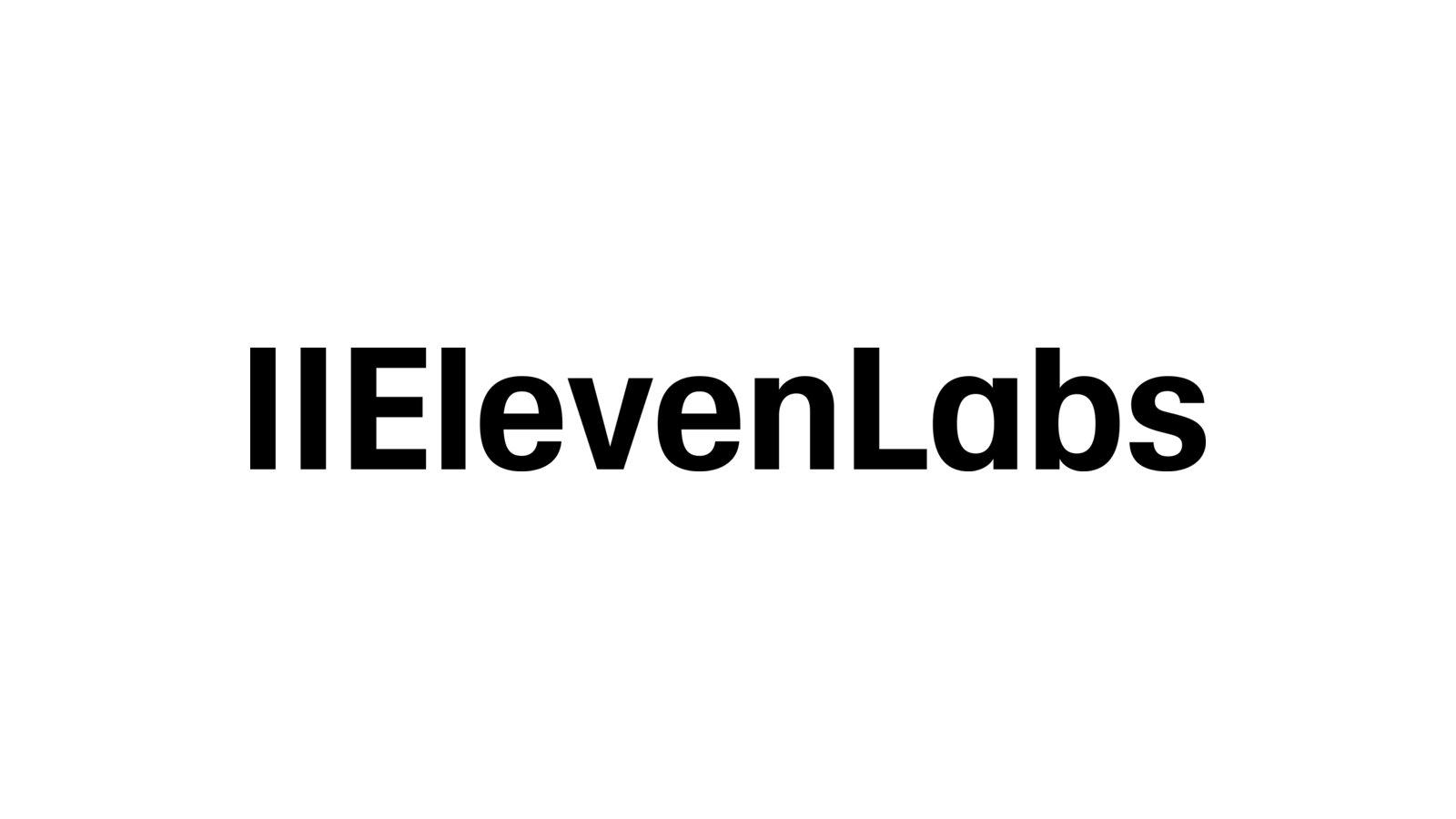 ElevenLabsの公式ロゴ。白地に黒のシンボルとElevenLabsの文字