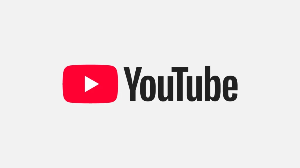 明るい背景の中央に配置されたYouTube公式ロゴ